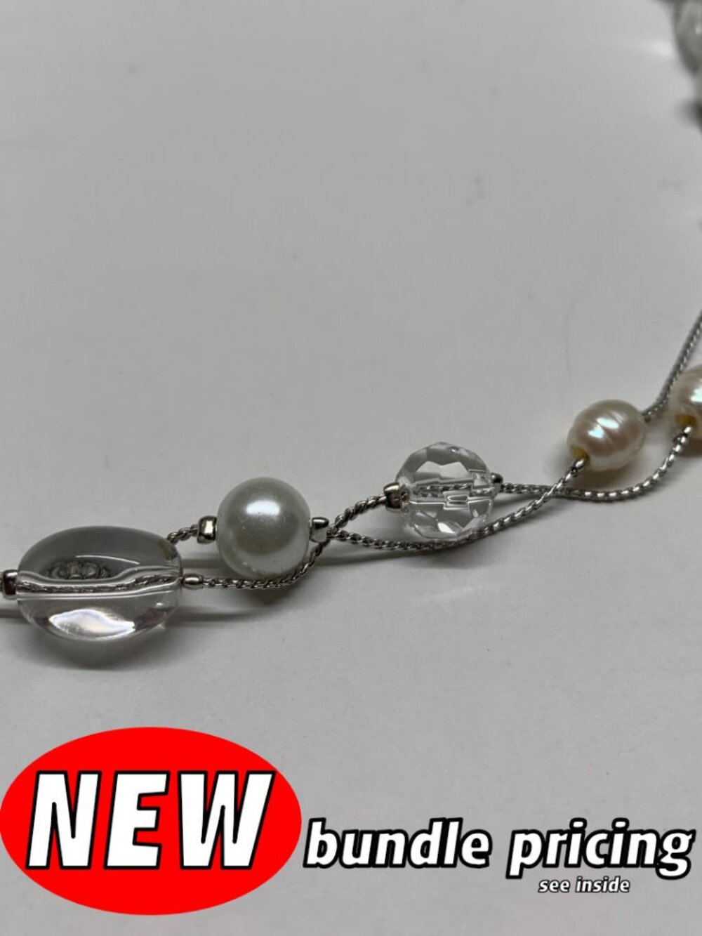 X-Tra Long Faux-Pearl And Glass Stones Necklace